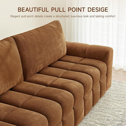 ONBRILL 82" Loveseat Sofa, Modern Chenille Sofa Couch for Living Room, Pull Point Seat Cushion, Easy Assembly, Comfy Love Seat for Small Spaces, Bedroom, Apartment, Orange