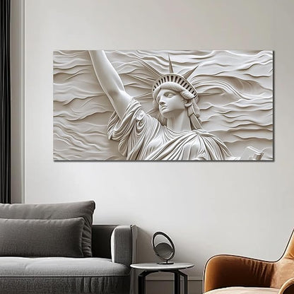 Trogonup Canvas Wall Art for Living Room Large Modern Canvas Prints White Statue of Liberty Picture Artwork for Bedroom Home Office 20"x40"