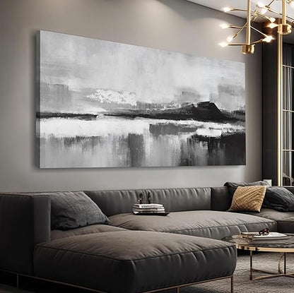 Black and White Abstract Canvas Wall Art Decor Modern Wall Decorations Home paintings Decor Wall Art Prints Artwork for Living Room Bedroom Kitchen Office Decor 20" × 40"