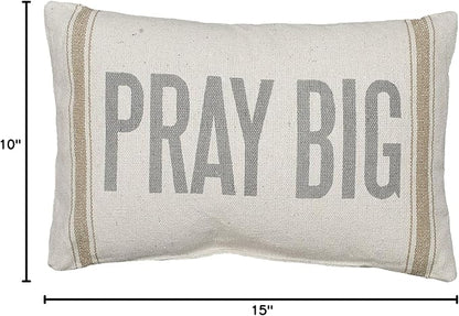Primitives by Kathy 21659 Light Striped Pillow, 15 x 10-Inches, Pray Big