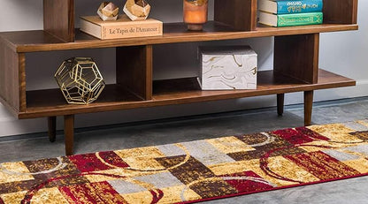 Unique Loom Barista Collection Area Rug - Kouillou (2' x 12' Runner, Multi/ Brown)