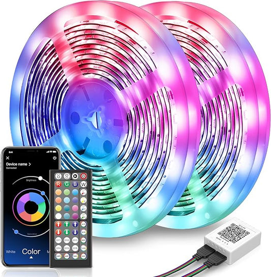 Nexillumi LED Lights for Bedroom 131ft Music Sync Color Changing Led Strip Lights (APP+Remote Control), RGB LED Strip for Room Decor Aesthetic Home Decor Gaming Room