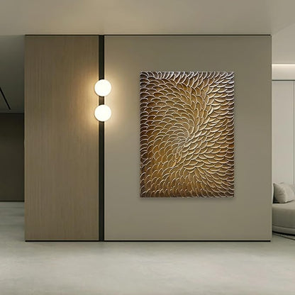 NANKAI Art Dark Gold Thick Texture Abstract Oil Painting Hand-Painted 3D Wall Art 40x28 inch Canvas Wall Art Deco Painting
