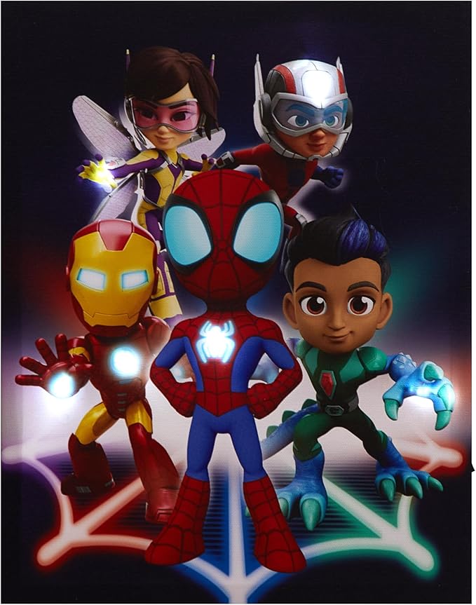 Marvel Spidey and Friends LED Wall Art,Light-Up Children’s Hanging Décor for Kids’ Bedroom or Playroom, 11.5" x 15.75"