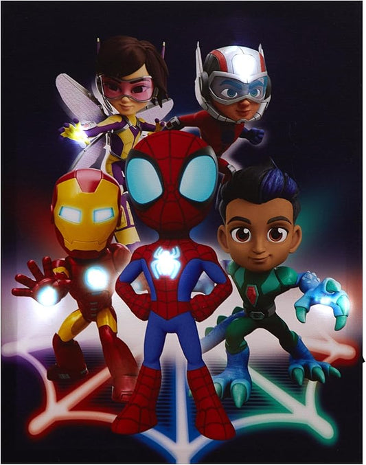 Marvel Spidey and Friends LED Wall Art,Light-Up Children’s Hanging Décor for Kids’ Bedroom or Playroom, 11.5" x 15.75"