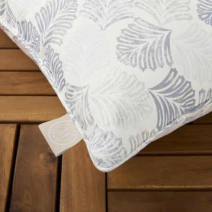 Martha Stewart Modern Banana Leaves Indoor Outdoor Decorative Pillow 2-Pack Set, UV Fade Resistant, Water Repellent, Printed Tropical Design, Warm Grey, 18"x18"