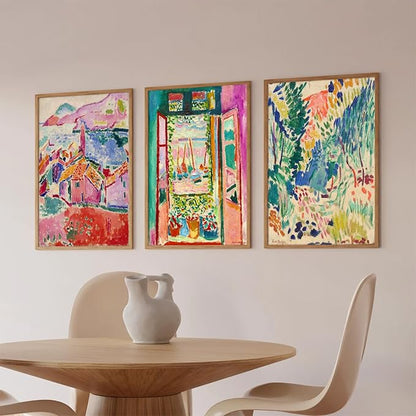 Henri Matisse Wall Art Prints Aesthetic Canvas Matisse Wall Decor Painting Colorful Matisse Wall Art Poster Boho Abstract Matisse Picture Artwork for Bedroom Living Room 24x36 Inch Unframed Set of 3
