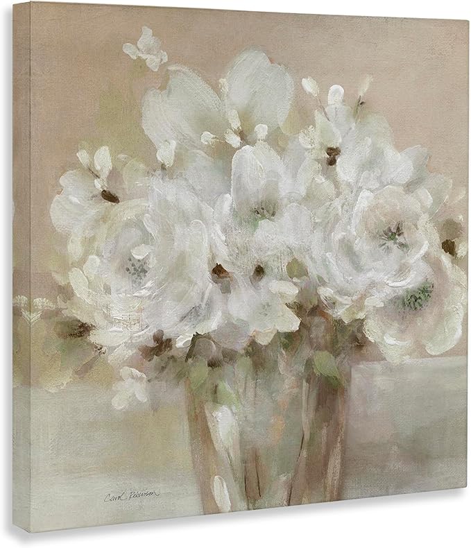 Stupell Industries 'Neutral White Flower Bundle', Canvas Art, 36 x 36 Inches, Easy to Hang and Sturdy, Made in USA, by Carol Robinson
