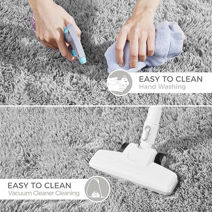 Ultra Soft Rug for Living Room, 5X8 Fluffy Shag Area Rug for Bedroom, Modern Shaggy Carpets Fuzzy Rug for Teens Dorm Nursery Home Decor Aesthetic, Upgrade Anti-Skid Durable, Light Grey