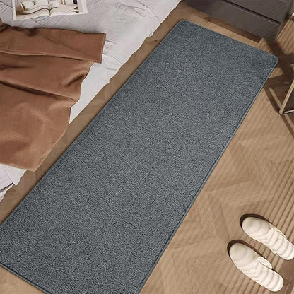 2x6 Bedside Runner Rug, Dark Grey Hallway Area Rugs for Bedroom, Low Pile Washable Modern Memory Foam Carpet, Non Slip Soft Carpets for Entrance Kitchen Laundry Living Room Decor