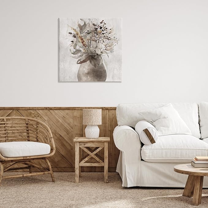Stupell Industries 'Rustic Country Herb Vase', Canvas Art, 30 x 30 Inches, Easy to Hang and Sturdy, Made in USA, by Val Rhodes