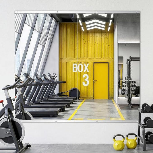 Home Gym Mirror for Wall, 48"x28"-2 PCS Full Length Workout Mirrors, Tempered Glass, HD Reflection, Large Frameless Body Mirror for Home Gym, Garage, Yoga, Dance, Bedroom(Silver)