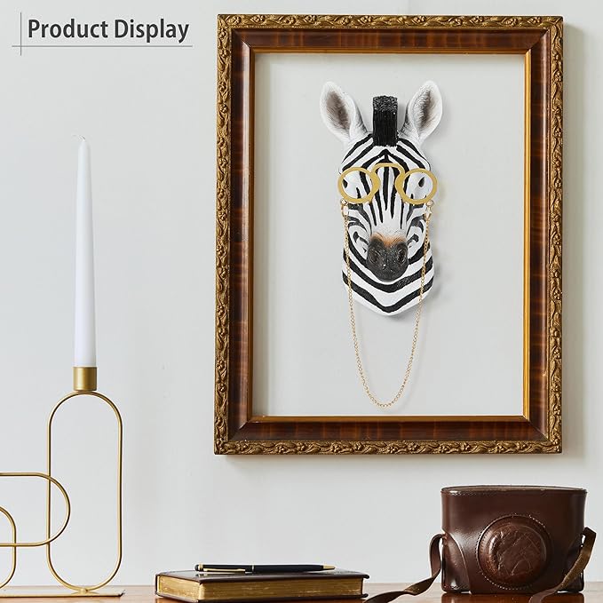UITWMKTG Simulated Animal Head Wall Decor Colored Animal Sculptures Wall Mount 3D Wall Art Decoration for Home Bedroom Living Room Decor Zebra
