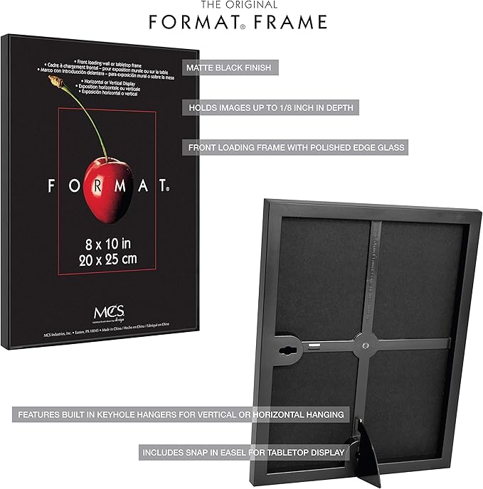 MCS Format 8x10 Picture Frame Black, Gallery Wall Vertical & Horizontal Wall Hanging Picture Frame for Photos & Art Prints (12-Pack)