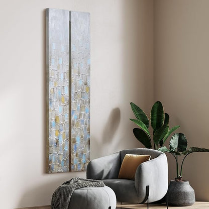 Empire Art Direct Abstract Wall Art Textured Hand Painted Canvas by Martin Edwards, Diptych, 72" x 12" each, Cosmopolitan