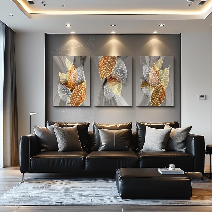 hyidecorart Canvas Wall Art For Living Room Large Wall Decor For Bedroom Modern Office Abstract Wall Decorations Leaves Paintings Farmhouse Pictures Artwork Bathroom Kitchen Aesthetic Home Decor 20x28