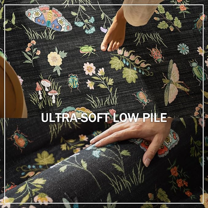Washable Runners for Hallways Kitchen Rugs: 2'6"x8' Runner Rug Stain Resistant Non Slip Low Pile Soft Carpet Runners Rug for Bedroom Hallway Indoor Entryway Kitchen Laundry Room Farmhouse