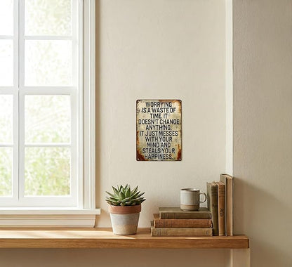 Inspirational Quote Metal Sign Wall Decor Motivational Sayings Tin Signs Wall Art Encouraging Tin Sign art Work Inspiring Positive Quotes Metal Signs 8X12Inch