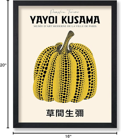 Poster Master Vintage Poster - Retro Pop Art Print - Gift for Artist, Friend - Pumpkin Forever, Black Dot, Modern, Abstract - Wall Decor for Home, Office, 16x20 Black Framed