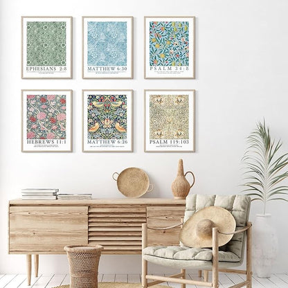 Habseligkeit Vintage Wall Art Prints, Retro Wall Decors for Room Aesthtic, Abstract Posters for Bedroom Decor Aesthetic Unframed, 8X10in, Set of 6