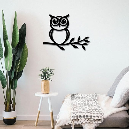 Zzbakress Wooden Owl and Olive Leaf Wall Art Decoration,Wall Decor for Living Room Indoor Outdoor Decoration