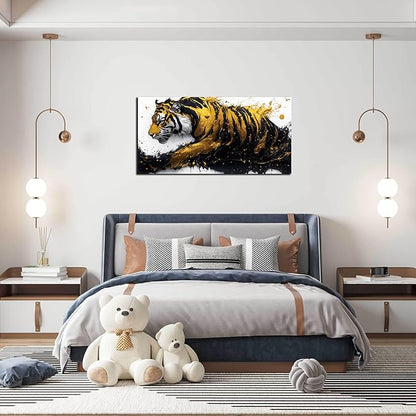 JKWALL77 Tiger Wall Canvas Art for Living Room - Animal Pictures for Office Wall Decor - Boys Bedroom Wall Decor Size 20" x 40"