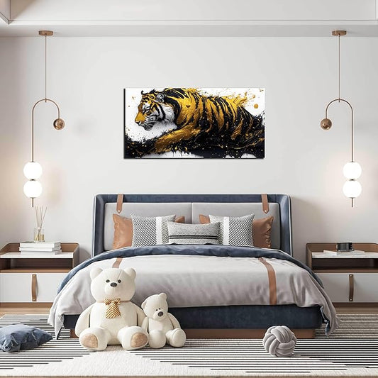 JKWALL77 Tiger Wall Canvas Art for Living Room - Animal Pictures for Office Wall Decor - Boys Bedroom Wall Decor Size 20" x 40"