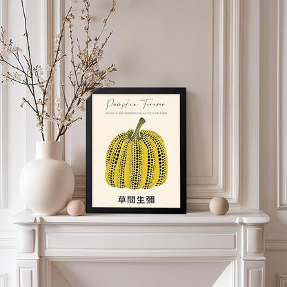 Poster Master Vintage Poster - Retro Pop Art Print - Gift for Artist, Friend - Pumpkin Forever, Black Dot, Modern, Abstract - Wall Decor for Home, Office, 11x14 Black Framed