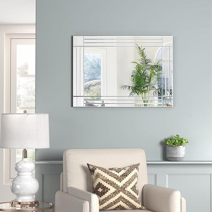 Decorative Wall Mirror Gorgeous Silver Mirror for bedrooms, bathrooms, entryways hallways, Living Room and Dining Room Walls “20x28”