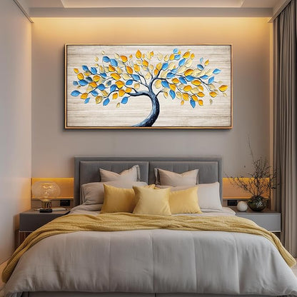 Wapluam Large Canvas Wall Art For Living Room,Tree Of Life Wall Art,Abstract Canvas Painting Art Prints,Above Bed Wall Decor,Nature Modern Pictures Wall Decor For Bedroom Bathroom Dining Room Office