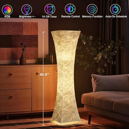 GyroVu Floor Lamps for Living Room, RGB Color Changing Corner Floor Lamp with Remote Control, Dimmable Standing Lamp for Bedroom, Office, Game Room, Kids Room (Bulbs Included)