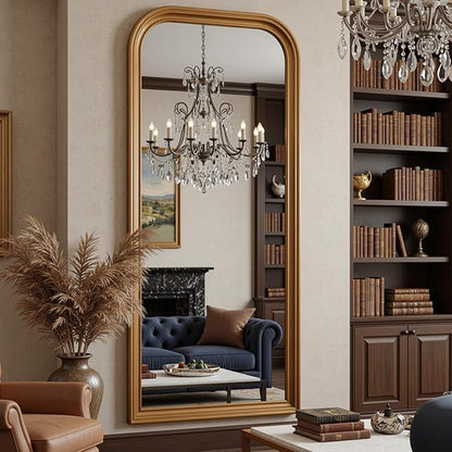 Antok 71"x32" Oversized Full Length Mirror, Extra Large Floor Mirror Freestanding or Wall-Mounted Mirror for Bedroom, Living Room, Cloakroom, Gold