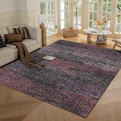 RUGSURE Washable Area Rug - 1/6 Thick - Stain & Water Resistant Non-Slip - Resistant Rug for Living Room, Bedroom, Nursery, Pet & Child Friendly, Vintage Charm Area Rugs (Burgundy, 9' x 12')