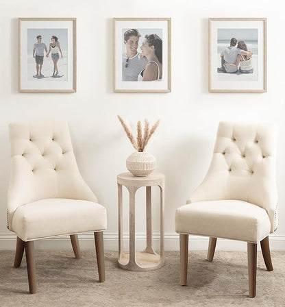 Kate and Laurel Adlynn Rectangle Picture Frame Set of 3; 14 x 18 matted to 11 x 14; Natural; Transitional Three-Piece Frame Set for Gallery Wall Frame Set in Living Room Wall Decor