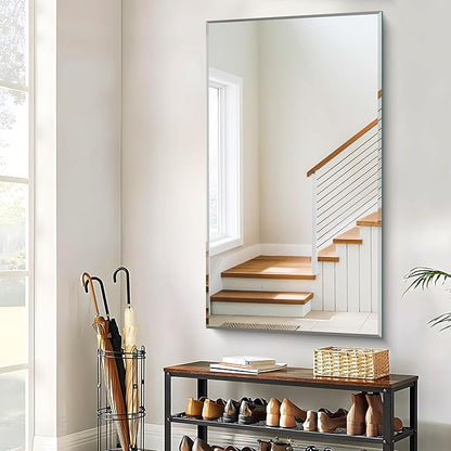 CILIBER Beveled Mirror, 30x55 Large Frameless Bathroom Mirrors for Wall, 3mm Tempered Glass Rectangle Vanity Mirror with Beveled Edge, Crystal-Clear, Hangs Horizontally or Vertically