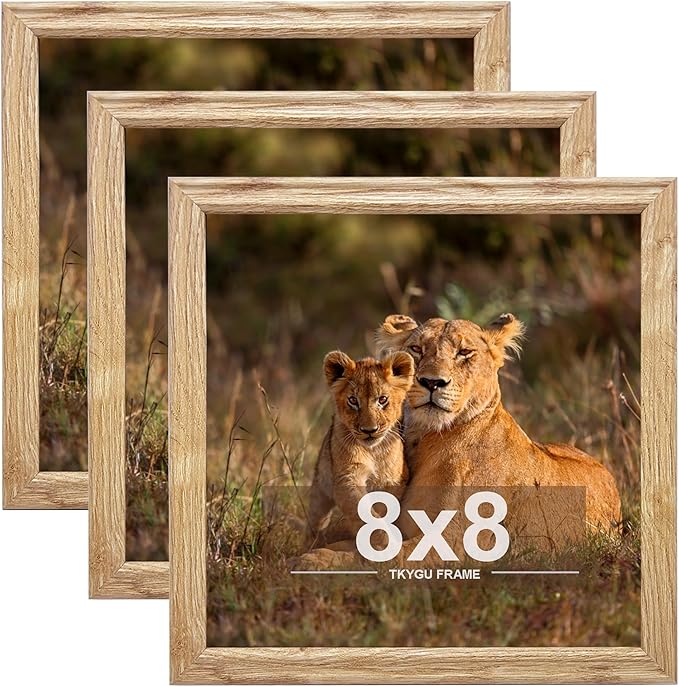 8x8 Picture Frame set of 3, Modern Style Woode Frame 8 x 8 Square Wall Gallery Poster Photo Frame for Wall Hanging or Tabletop, Wall Mounting Horizontally or Vertically,best gift