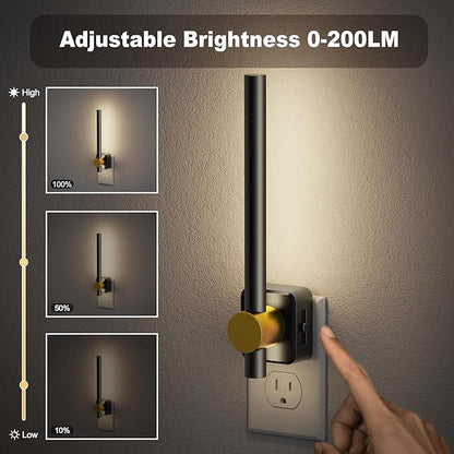 JandCase Night Lights Plug into Wall,0-200LM Dimmable LED Nightlights, Daylight White 5000K Vanity Night Light with Auto Light Sensor for Bathroom Dressing Room, 1 Pack
