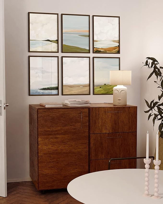 HAUS AND HUES Walnut Wood 16x20 Picture Frames - Set of 9, Classic Natural Frames for Gallery Walls