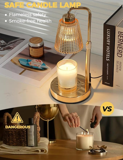 GODONLIF Candle Warmer Lamp with Timer Dimmable, Birthday Gifts for Women Mom, House Warming Gifts New Home Decor, Wax Melt Warmer for Jar Candles with 2 Bulbs