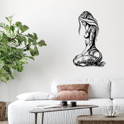 Xedatric Modern Abstract Metal Wall Art-Minimalist Line Sculpture for Bedroom,Living Room,Bathroom-Unique Metal Wall Decor for Home & Office