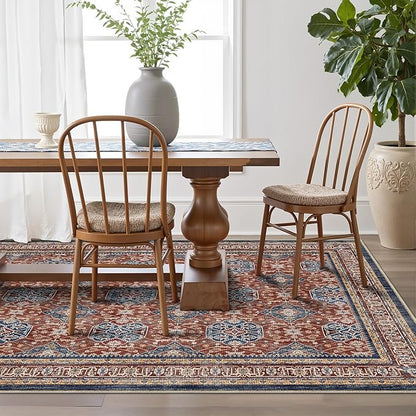 LUMI 5x8 Washable Area Rug for Living Room, Ultra Soft Stain Resistant Carpet with Non Slip Rubber Backing, Non-Shedding Low Pile Rugs for Bedroom, Dining Room, Indoor, Office