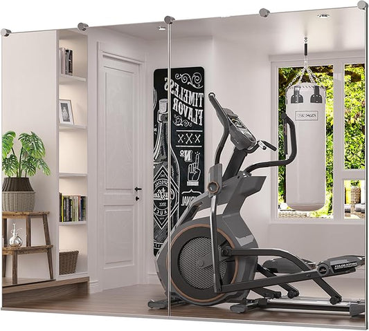 Keonjinn Gym Mirrors for Home Gym Wall Large, 48" x 32" x 2Pcs Full Body Exercise Mirror for Home Gym, Dance Studio, Garage, Acitvity, Fitness