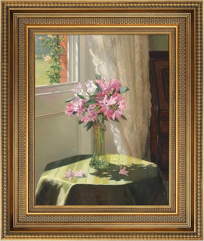 Vintage Canvas Frame for 5x7 Art Prints Oil Paintings, 2.4" Extra Wide Ornate Open Back Wall Picture Frames for Landscape Family Animal Memorial Portraits, No Glass & Backing (Gold)