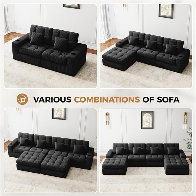 80" Boneless Loveseat Sofa in a Box,No Assembly Required Comfy Deep Seat Cloud Couch,Modern Small Couches for Living Room, Bedroom,Apartment,Black 1 PCS