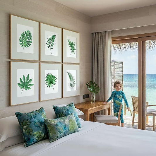 DREAM BIG PRINTABLES Tropical Leaves Art Prints (Set of 6) - Unframed 11x14