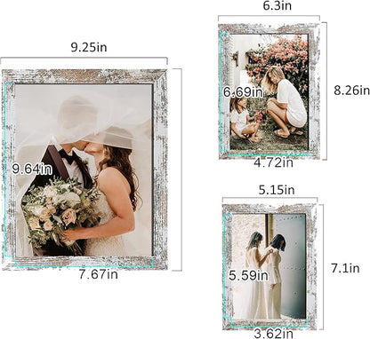 LUCKYLIFE Picture Frame Set 10-Pack, Gallery Wall Frame Collage with 8x10 5x7 4x6 Frames in Distressed White Finishes