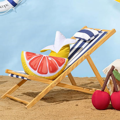 Phantoscope Fruit Outdoor Shaped Pillow Series Grapefruit Shaped Waterproof Outdoor Throw Pillow with Leather Decorative, Cushions for Fun Home Decor for Patio, Pool, Pink and White, 9.5 x 18 inches