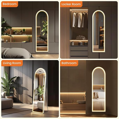 NEWBULIG Full Length Mirror, Full Body Floor Mirror with Aluminum Alloy Thin Frame, Wall or Standing Mirror for Bedroom, Living Room, Dressing Room