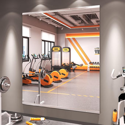 Amorho Gym Wall Mirror, 56''x24''(Each)-2PCS Frameless Full Body Mirror for Gym, Tempered Glass, Yoga Studios, Dance Rooms, Garage Gyms.