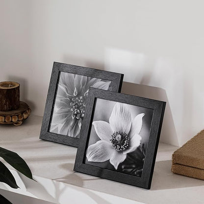 eletecpro 6x6 Picture Frames Set of 9, Classic Gallery Wall Frame Displays 6x6 Photos on the Table, Square Collage Wall Decor, Black Picture Frames with Hanging Hardware for Home Wall Art